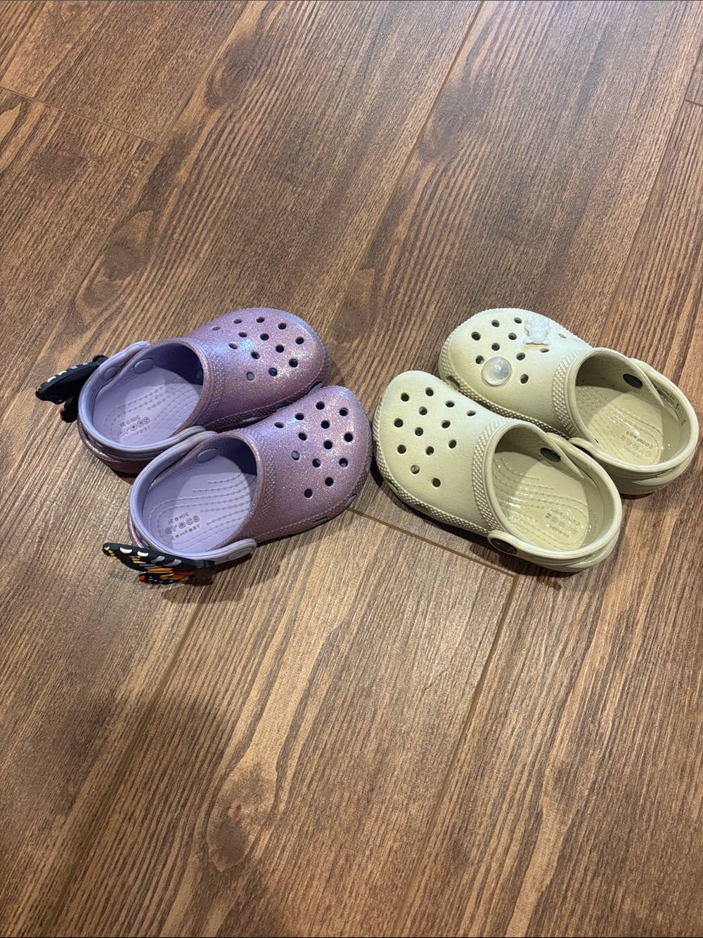 CROCS Kids Clogs in Lavender and Cream